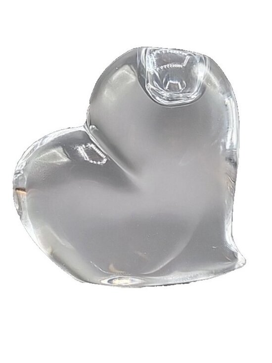 Rogaska Other - VTG Rogaska Heavy Lead Crystal Heart Paper Weight Candle Holder Slovenia Signed